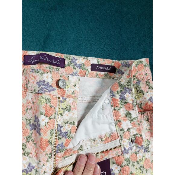 Gloria Vanderbilt Jeans Size 10 Petite Womens Pants Stretch Floral Capri NWT - Picture 7 of 15
